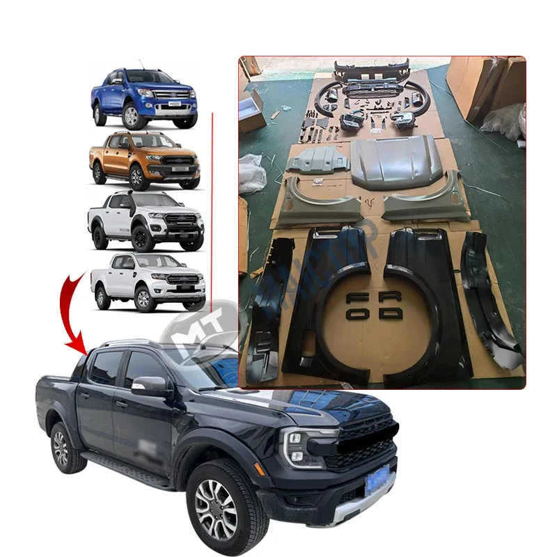 

Maictop Car Accessories Facelift Front Bumper Grill Headlight Body Kit for Ranger raptor T6 T7 T8 Upgrade to T9 2022 2023