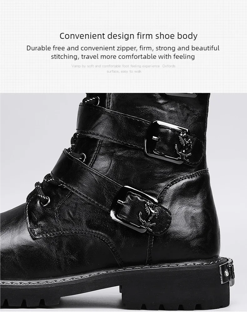 Herrenstiefel für vier Jahreszeiten, neue High-Top-Freizeitstiefel für den Außenbereich, Sicherheitsschutz-Arbeitsstiefel, Motorradstiefel, Outdoor-Stiefel in Übergröße – Detail 7
