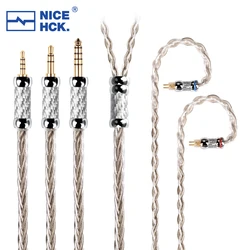 NiceHCK-Cable de repuesto para auriculares SilverCat, 8 núcleos, aleación chapada en plata, actualización de auriculares, 3,5/2,5/4,4mm, MMCX/0,78mm, 2 pines para VERNUS brave