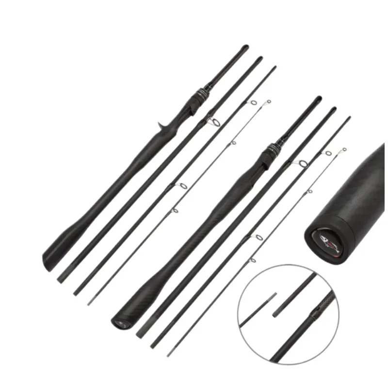 Portable All-in-one Handle Guide Rod Multi-section Rotating Rod 4-section Travel Lghtweight Carbon Fishing Rod Suitable For Bass