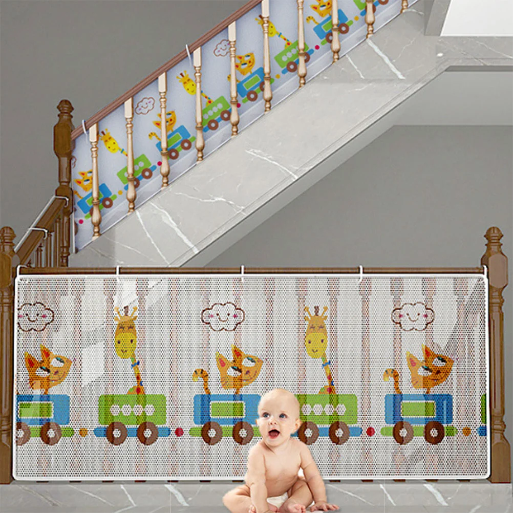 Deck Railing Safety Net Protective Stair Mesh Kindergarten Barrier Gate Balcony Guard Nets Cartoon Baby