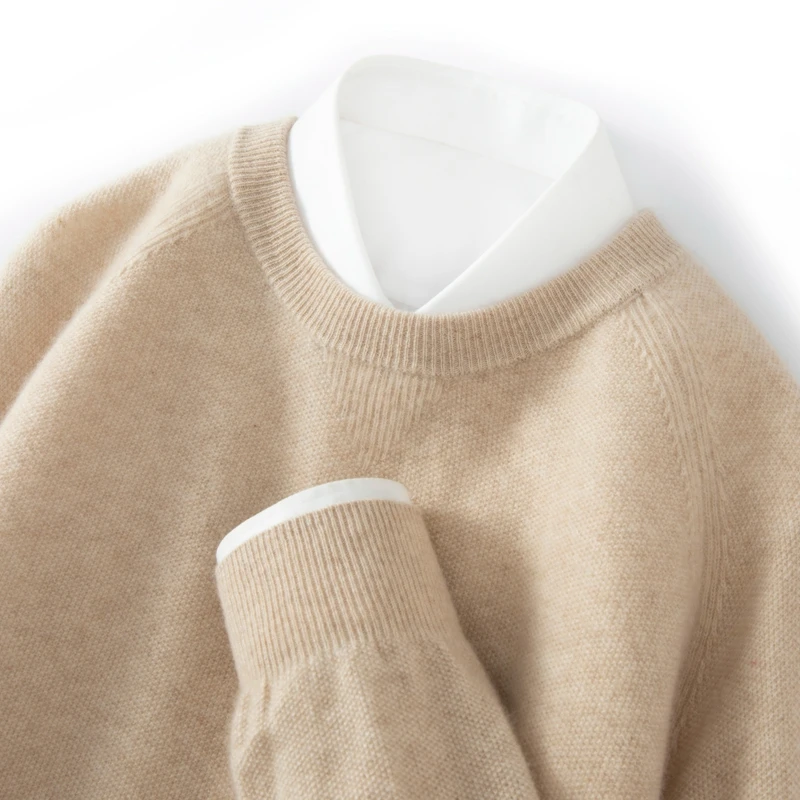 

Pure mountain cashmere sweater business leisure high-end men's semi-high collar shoulder bottoming shirt