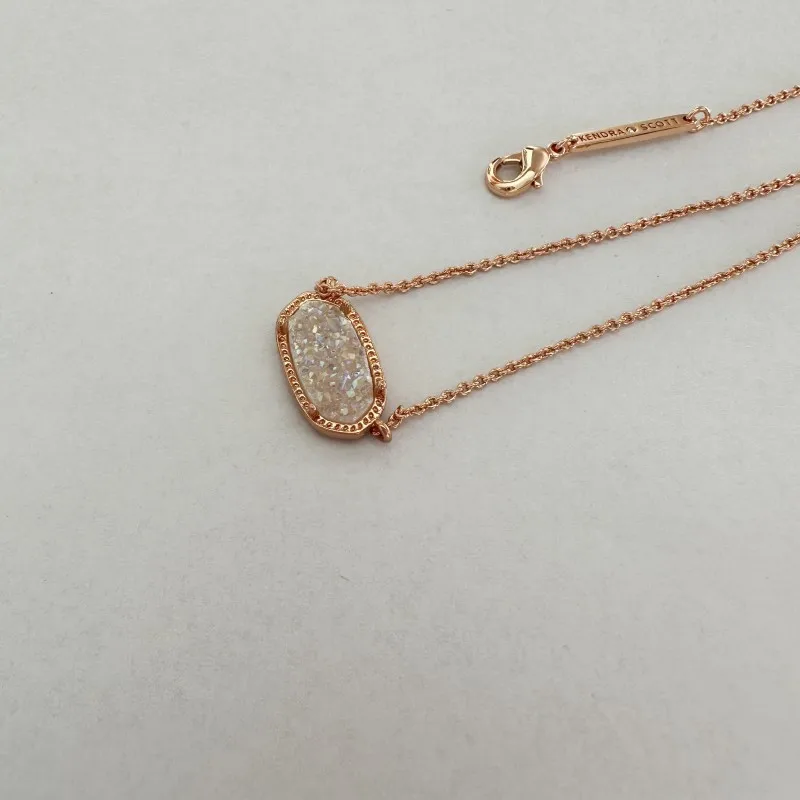 YEEVAA kalung liontin kristal alami batu permata Drusy warna-warni untuk wanita, Perhiasan mode, hadiah unik