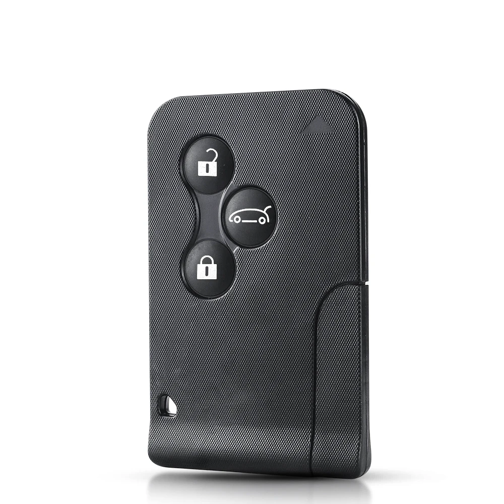 DANDKEY  3 Buttons Smart Card For Renault Clio Logan Megane 2 3 Koleos Scenic Card Case Black Car Key Fob Shell With Small Key
