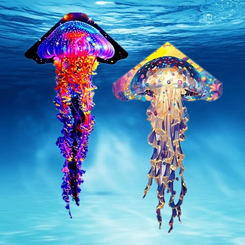 해파리 연 야외 장난감 3d 연 풍선 연 어린이를위한 바람 연 어린이를위한 papalotes 야외 장난감 파워 연