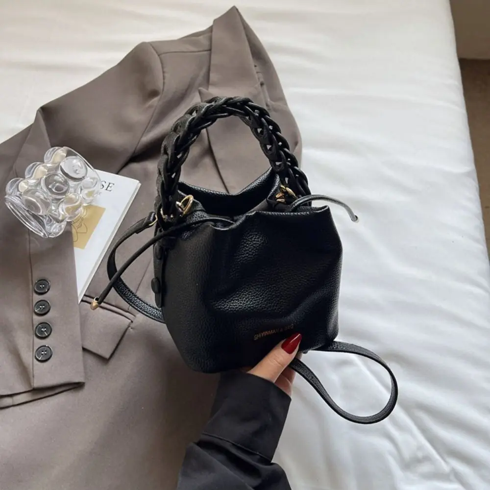Borsa a tracolla da donna in pelle PU moda Borsa a secchiello versatile minimalista Borsa a tracolla durevole alla moda da viaggio