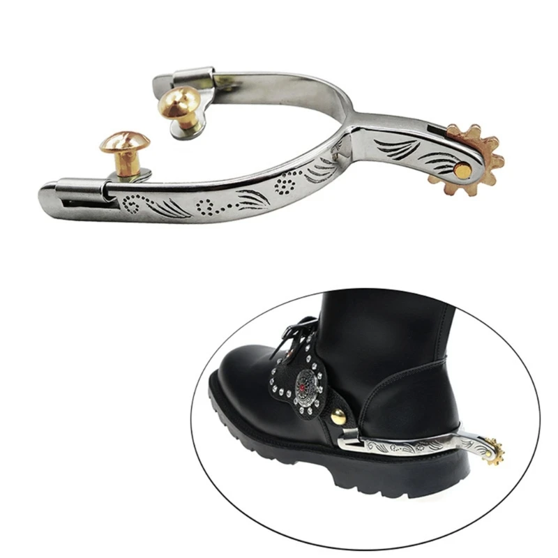 Бронзовые шпоры для лошадей в стиле вестерн с немецким акцентом, ретро-экипировка для наездников для любителей верховой езды
