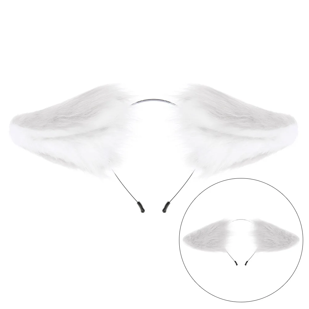 Anime Game FGO Dobrynya Nikitich Cosplay Pruik Zilver Wit Lang Steil Haar met Pony Witte Oren Staart Voor Mannen Vrouwen Halloween