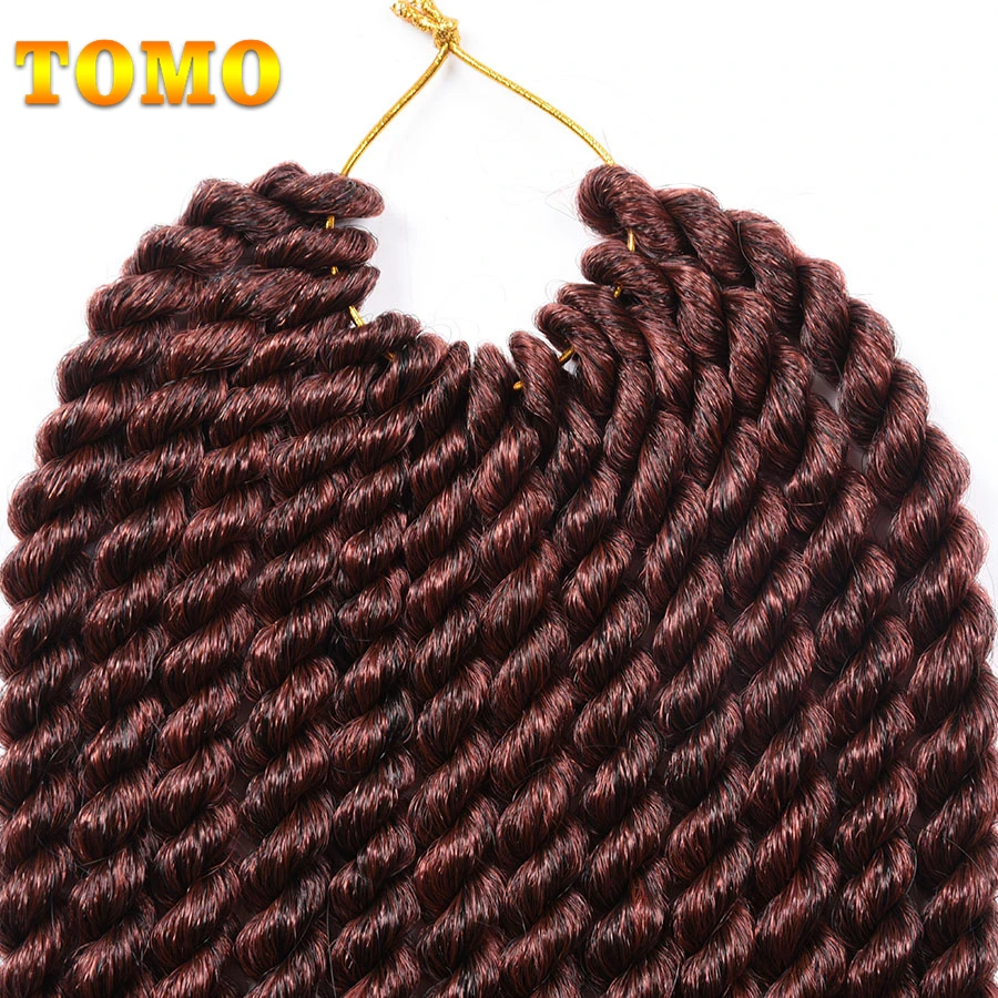 TOMO 12 18 Inch Senegalese Twist Crochet Braids 12 Roots Ombre Synthetic Pre-twisted Braiding Hair Extensions For Black Women