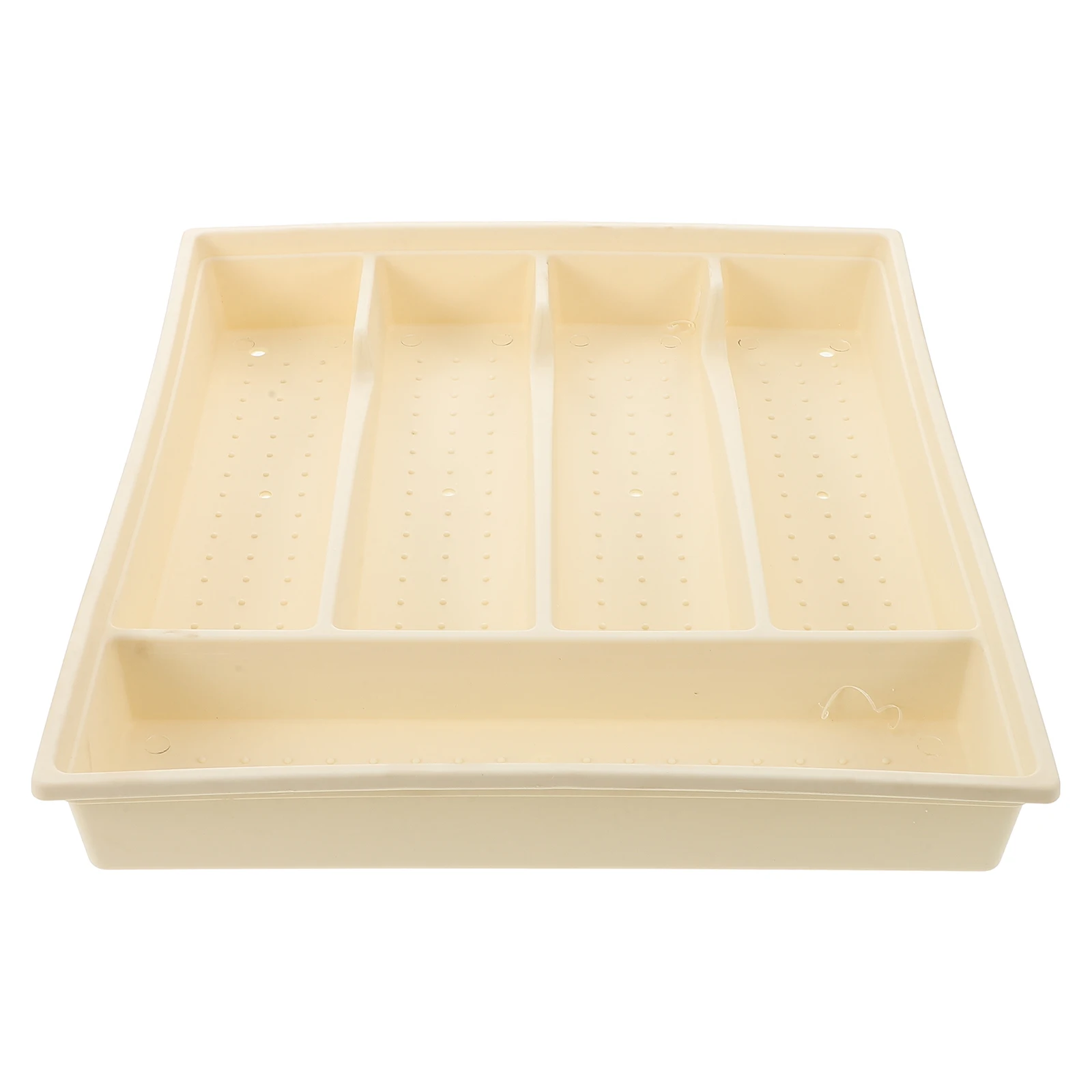 Large Capacity Tableware Storage Tray Multi Compartment Cutlery Organizer Pp Silverware Holder No Lid Kitchen Utensil