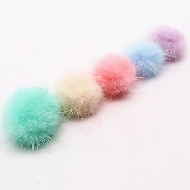 40mm Fur Pompoms Natural Soft 4cm Mink Pompom Balls Pompones for Jewelry Keychain Hairpin DIY Pompon Decro Handmade Accessories