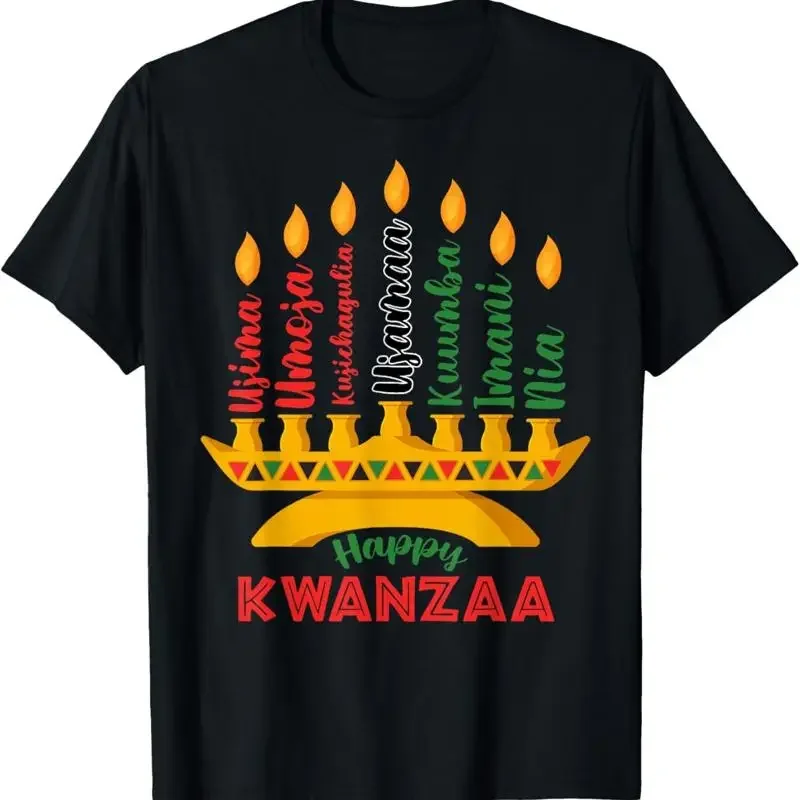 Happy Kwanzaa Kinara Seven Candles Principles Of T Shirt