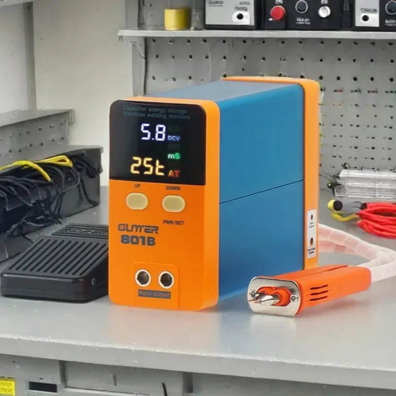 801B Spot Welder 18650 Battery Mini Spot Welder Storage Digital Display Storage Energy Pulse Spot Welding Machine 11.6KW