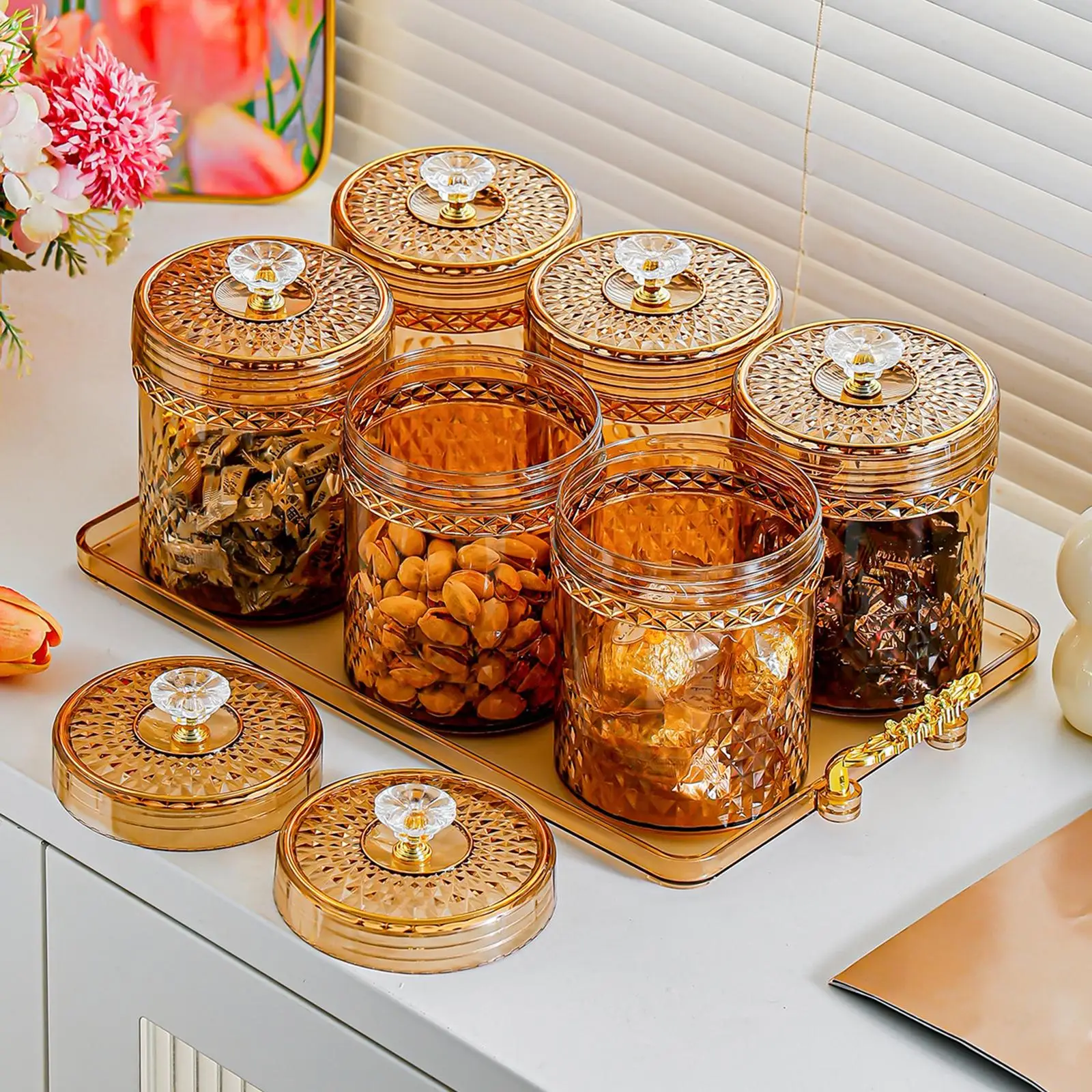 Space Saving Plastic Storage Jar with Airtight Lid Multi Section Food Container for Kitchen Storage and Lunch Prep