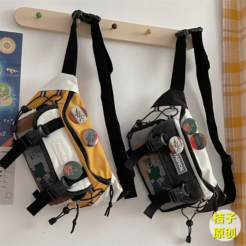 Japońska torba na ramię męska koreańska unisex dziewczęca torba studencka na klatkę piersiową w stylu Hongkongu Retro saszetka biodrowa