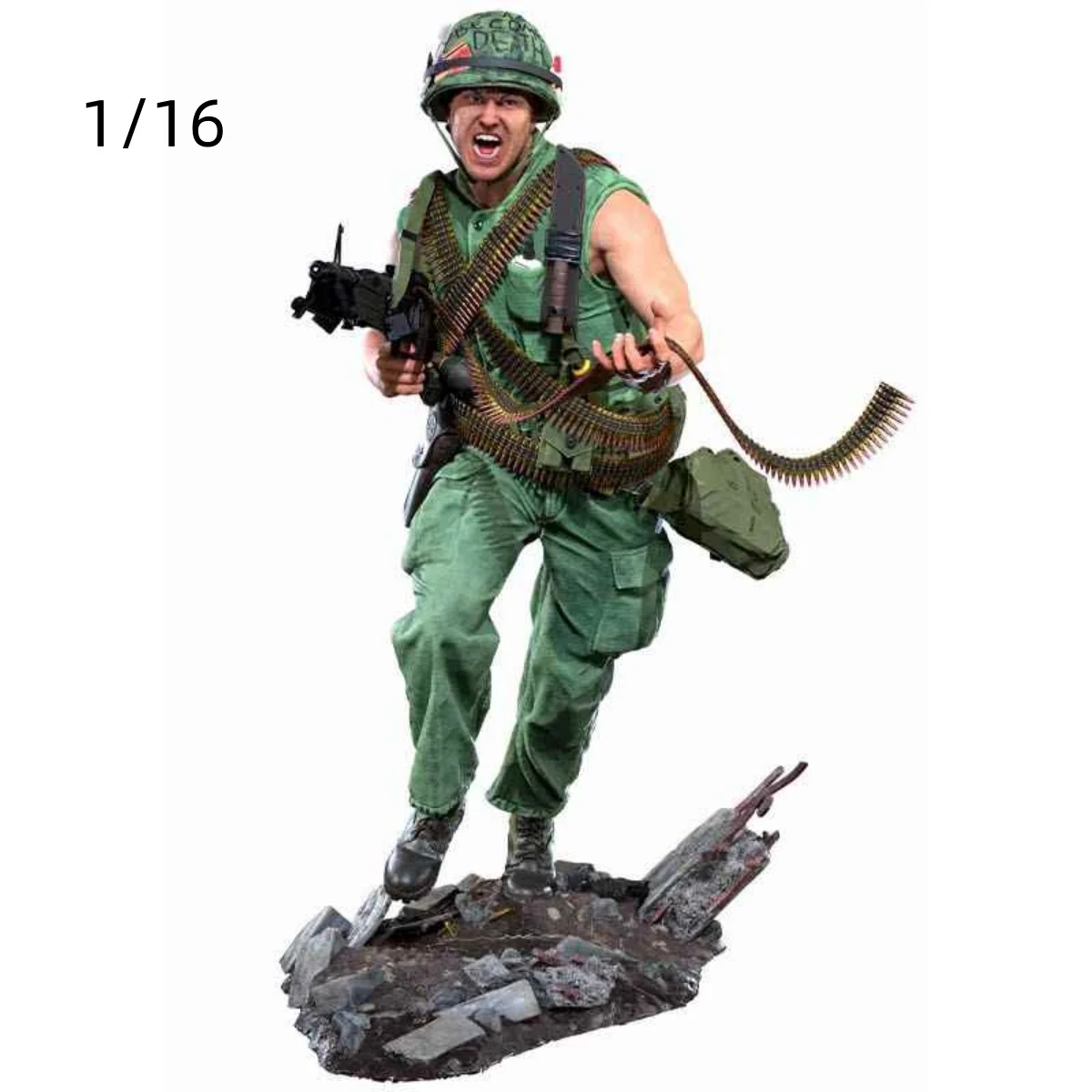 1/16 Resin unpainted model Kit, military theme, United States Marine Corps machine Gunner unassembled and unpainted GK