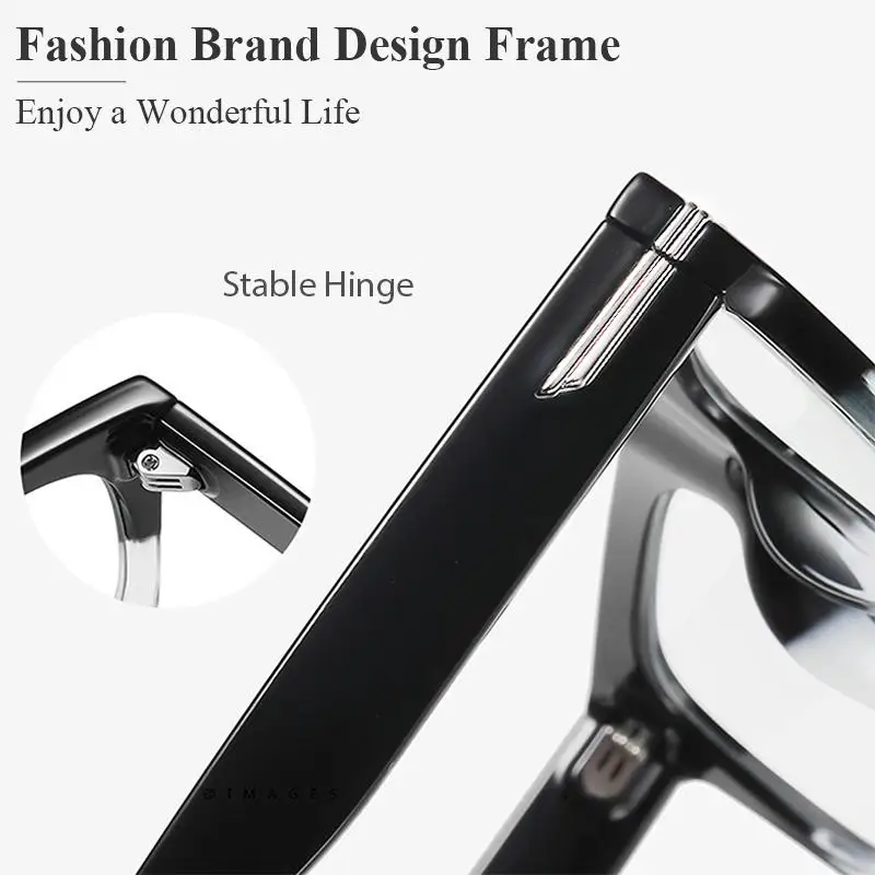 CATERSIDE Männer Anti Blaues Licht Gläser für Platz TR90 Rahmen Ultraleicht Retro Plain Gläser Trendy Myopie Computer Brillen Rahmen – Detail 1