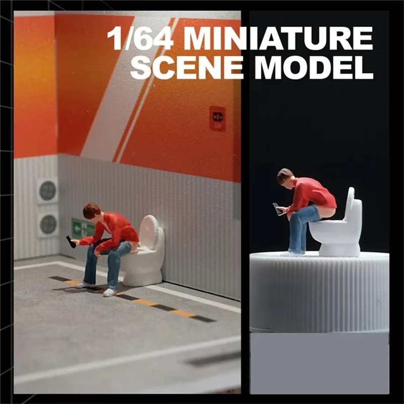 

ODIES-1/64 Scale Model 1/64 Scale Model Squattingcrap Man In Scale For 1:64 Architectural Scenes And Car Models Scene