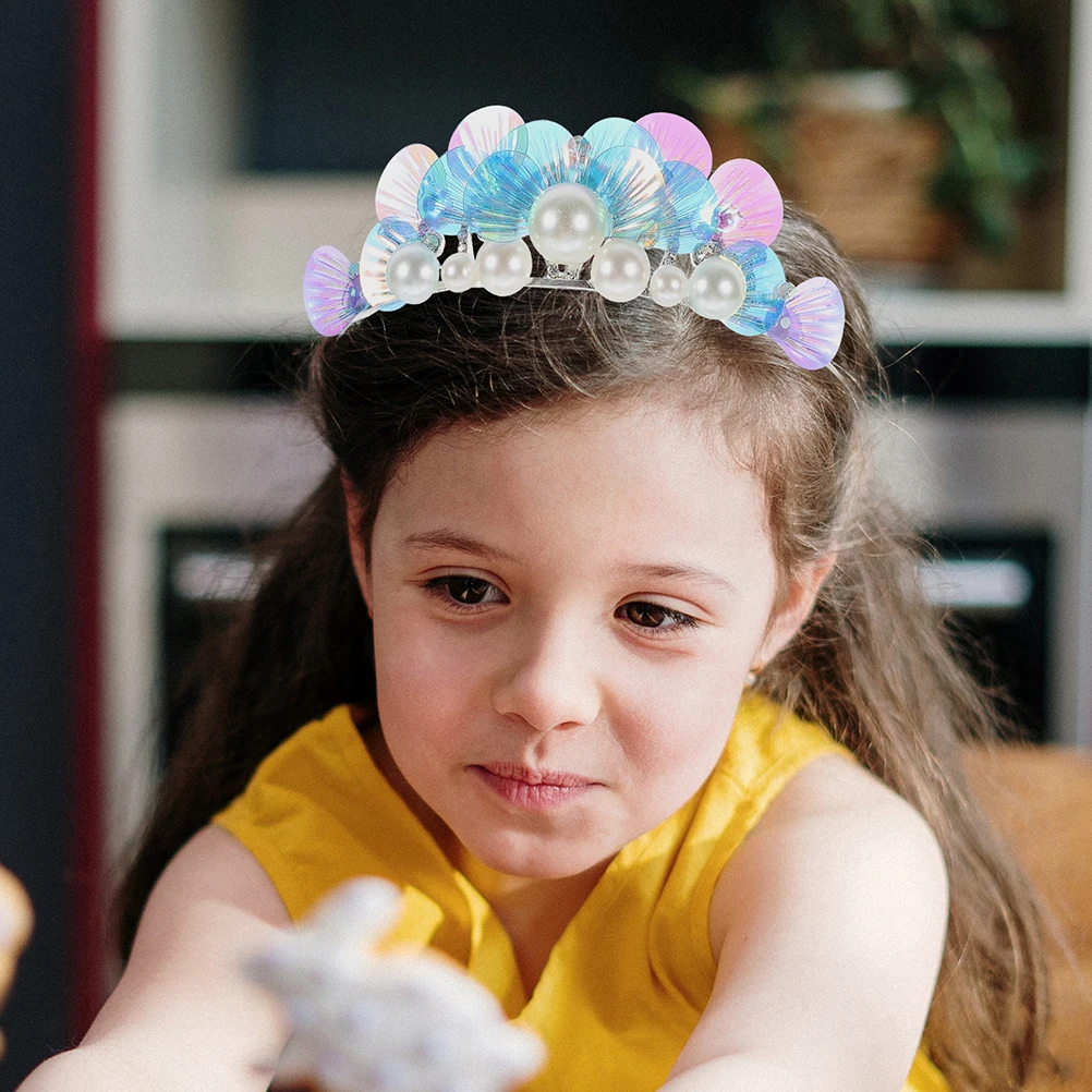 

2 шт., повязка на голову с водяной дрелью, ленты для волос русалки, милые легкие аксессуары для волос, вечерние, день рождения, карнавальная повязка на голову для девочек