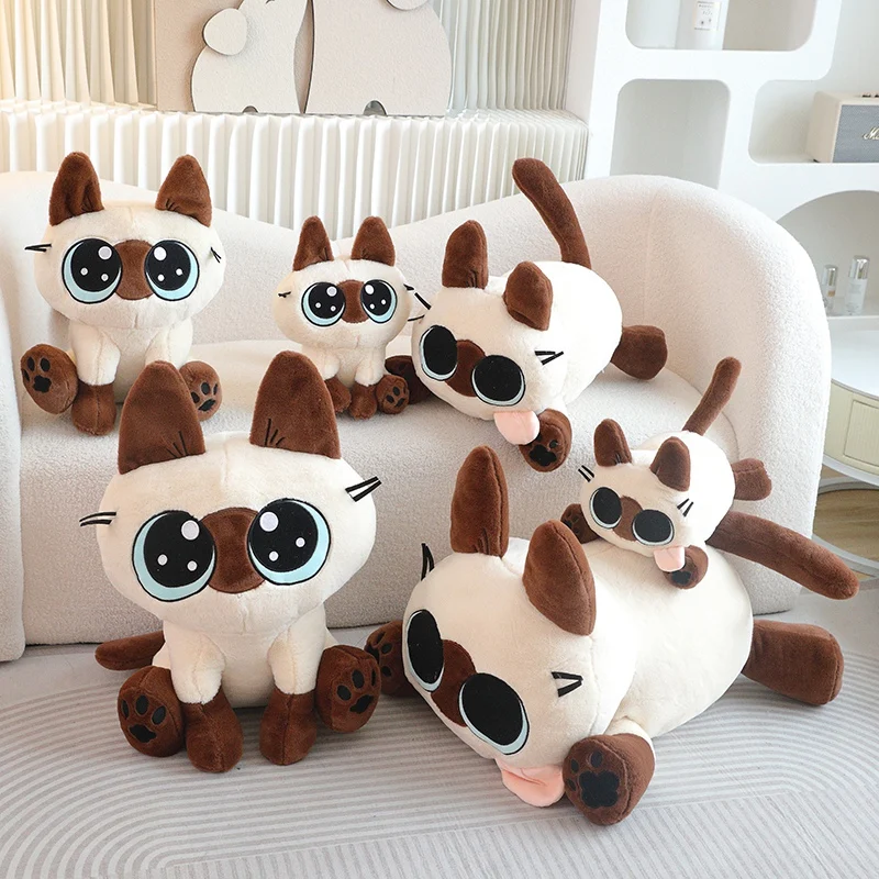 35-60cm Siamese Cat Animals Stuffed  Doll Super Soft Home Office Decor High Quality Rabbit Toys Girls Boys Christmas Presents