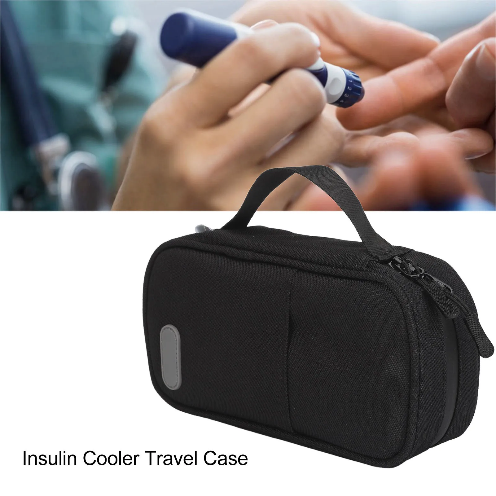 Estuche de viaje para refrigerador de insulina, organizador aislado para diabéticos, almacenamiento multiusos de gran capacidad conveniente para viajes