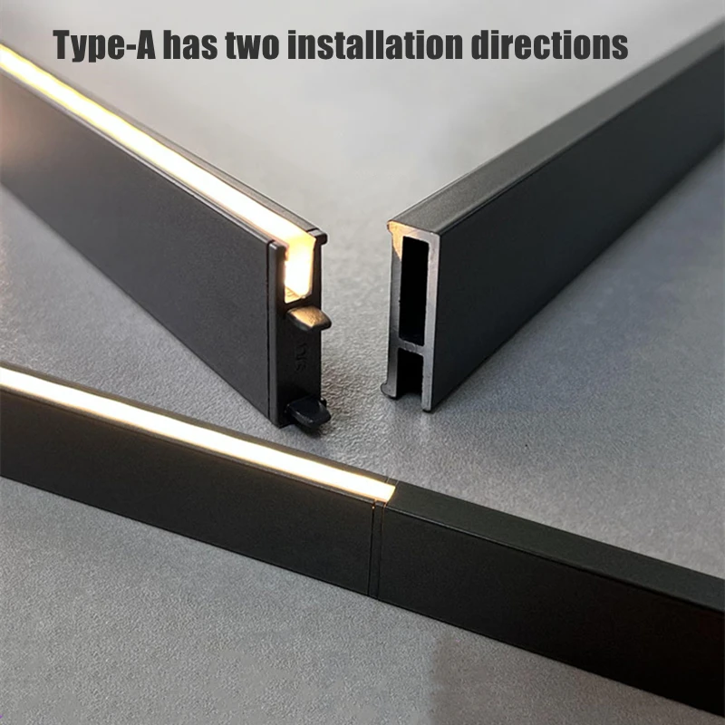 H15/26/50mm Ultra-narrow LED Skirting Line Thicken Aluminum Profiles Strip Lights Minimalist Metal Wall Baseboard Linear Lamp