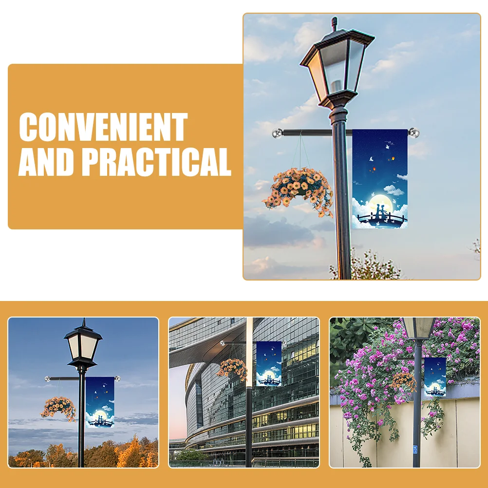 Outdoor Light Pole Cross Arm Handle Lamp Post Flag Holder Rod Rest Rods Crossing Yard Accessory Handles