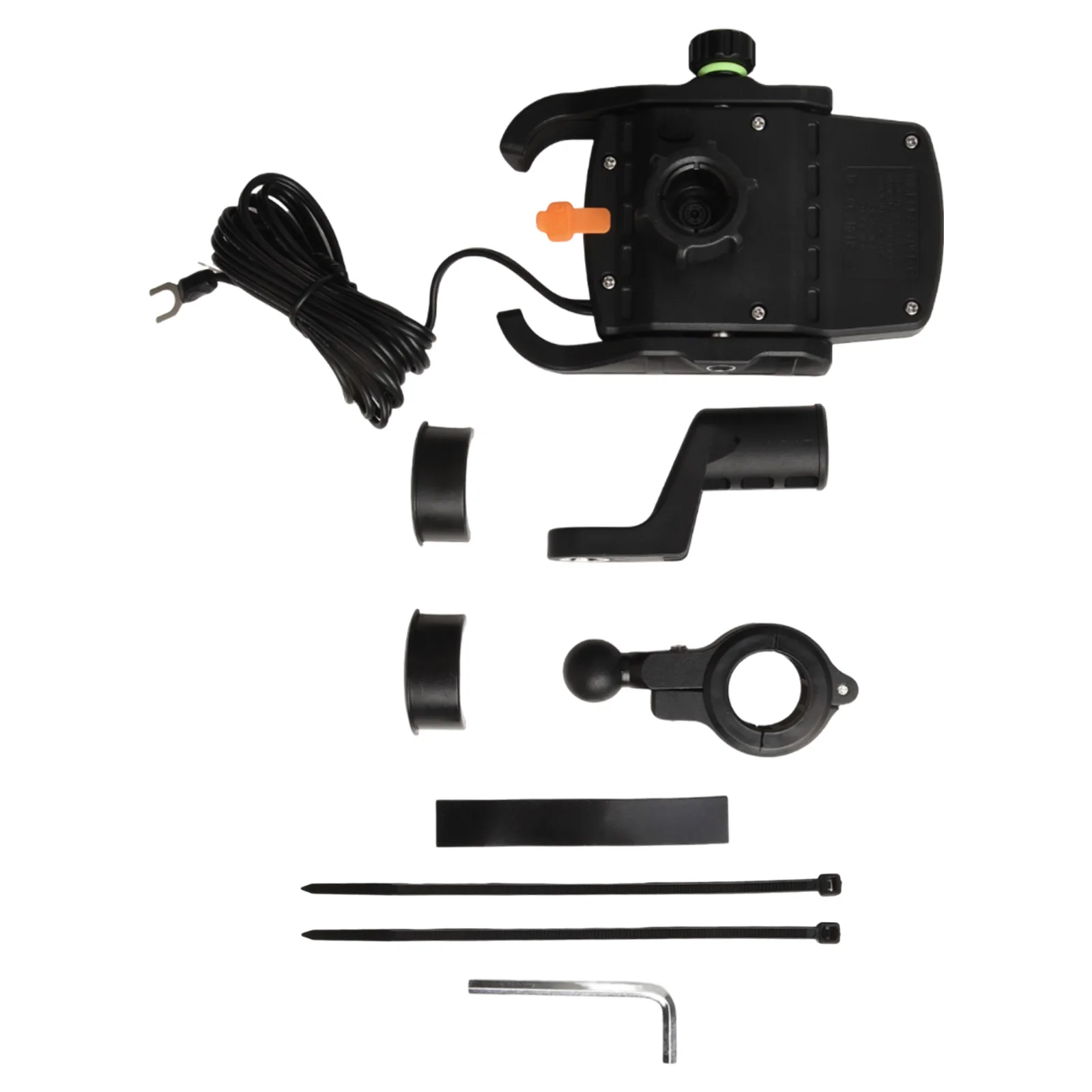 Phone Holder Motorcycle 10A Fuse 15W+USB-C 18W Black for Fast Charge 10W Stainless Steel Charger Phone Holder Phone