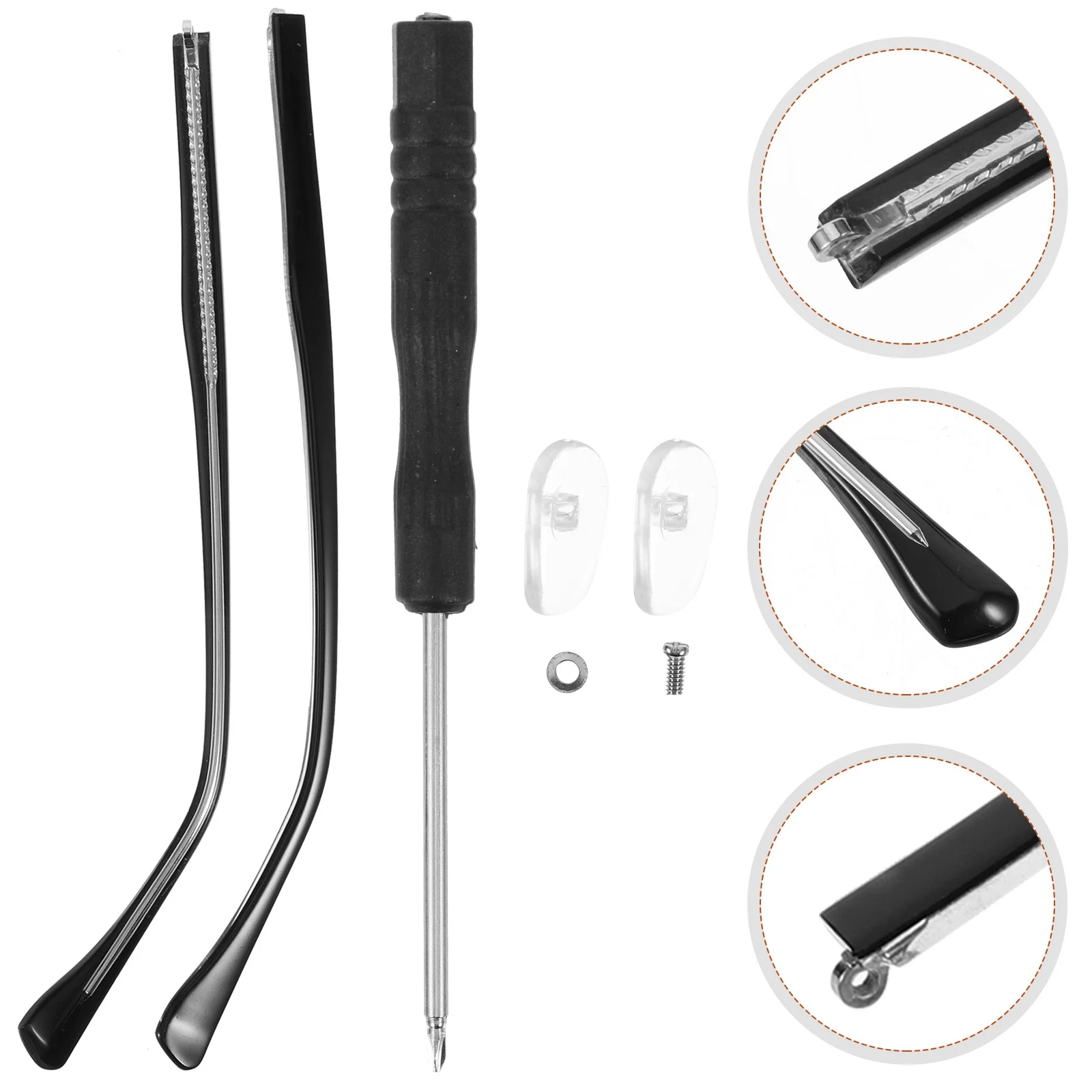 

1Pair Glasses Arm Legs for Replacement Universal Compatibility Strong Metal Core Plastic Coating Reliable Fix for Broken