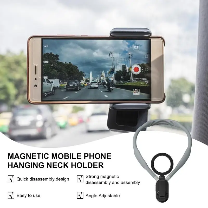 Magnetic Neck Brace For Cell Phones Necklace Cell Phone Holder Lazy Hands Free Necklace Lanyard Bicycle & Motorcycle Phone Mount