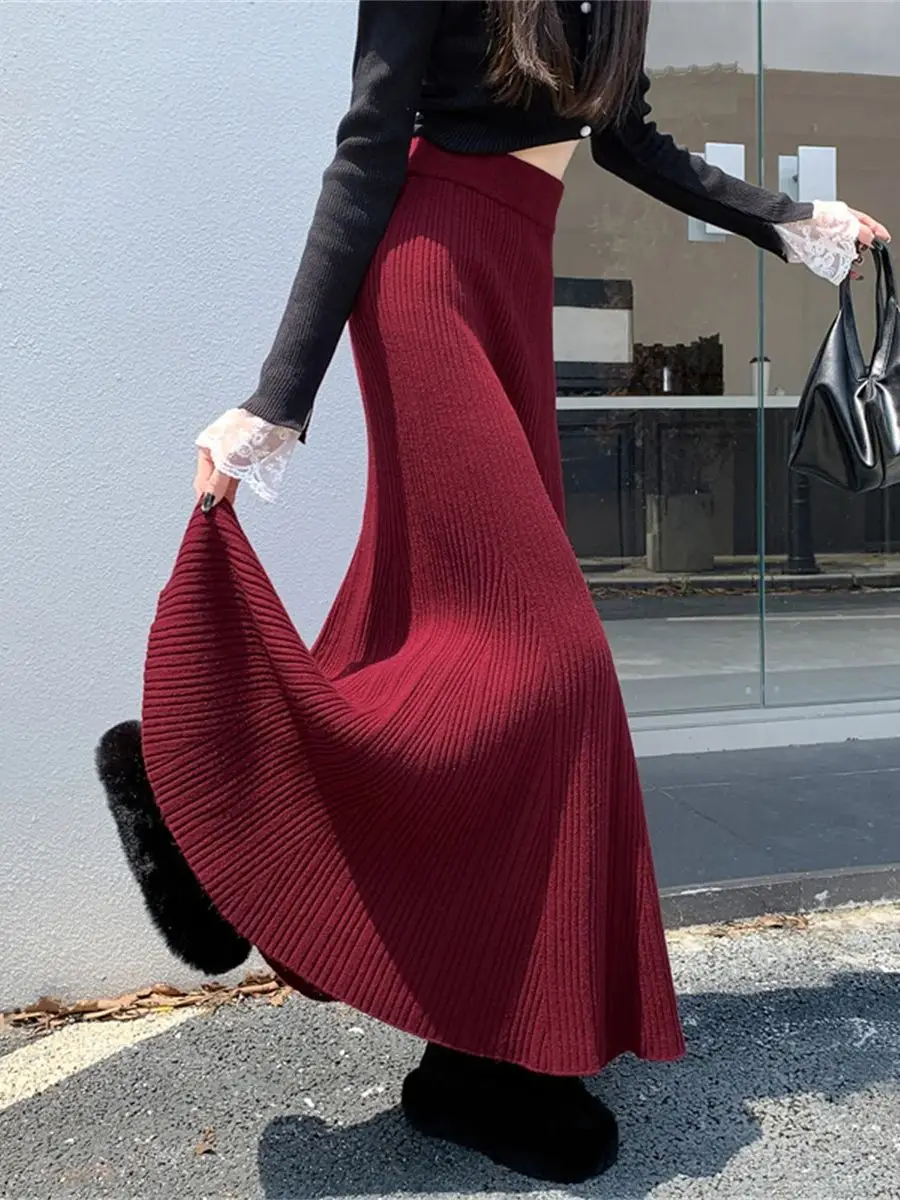 Jupe queue de poisson taille haute pour femmes, tricotée douce, moulante, tricot élégant pour l'automne et l'hiver, couleur unie, Design sauvage, nouveau