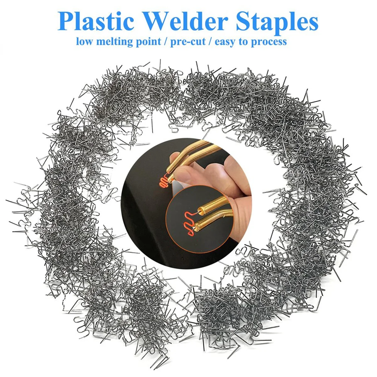 ABNJ 1400 Plastic Welder Staples,Plastic Welding Staples,0.6 0.8mm Wave Hot Staples Welding Supplies for Plastic Welder