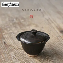 120ml Japanese Coarse Pottery Gaiwan Japanese Tea Lid Set Tea Tureen Tea Brewing Cover Bowl Tea Ceremony Accessories Collection