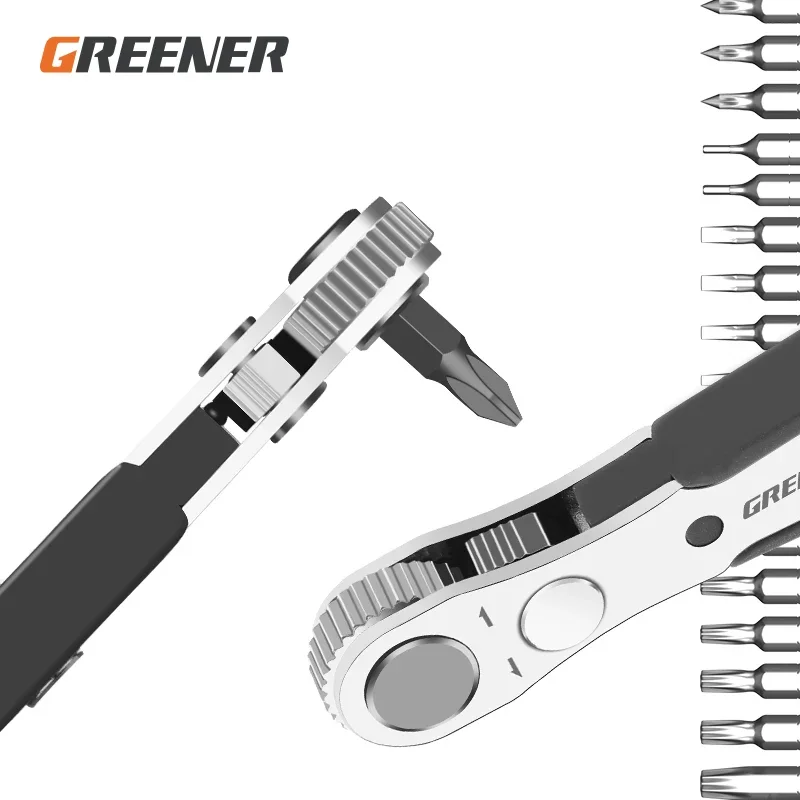 Greener Adjustable Mini Rapid Ratchet Socket Wrench Repair Tool For Car Vehicle Household Quick Socket Tools Release Easy