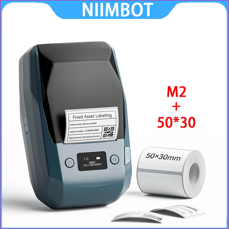 Niimbot M2 Portable Thermal Label Printer White self-adhesive Sticker Mini TWS Printer PET For Clothes Office Tag Power Cable B1