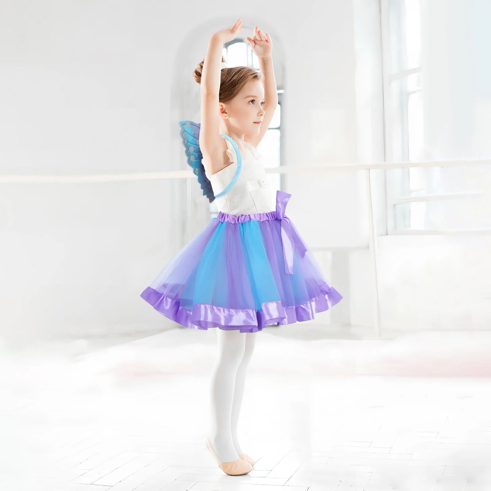 

Tulle Tutu Skirt Set Butterfly Costume Lightweight Elastic Wings Comfortable Fit Complete Outfit Halloween Christmas Dance