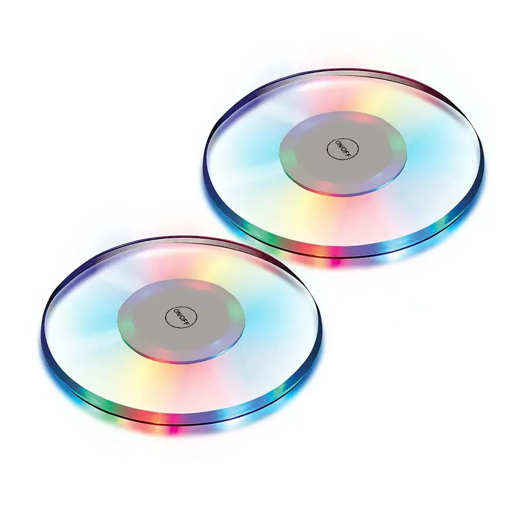 

Ultra-thin led luminous coaster cocktail whisky cup charging base coaster