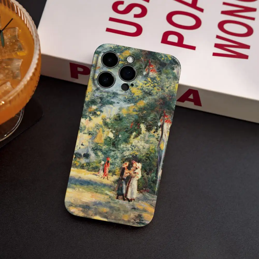 Чехол для телефона Pierre Auguste Renoir для iPhone 16, 15, 14, 13, 12, 11 Pro Max Plus, глянцевый HD, с тонкими отверстиями, жидкая пленка, мягкий корпус