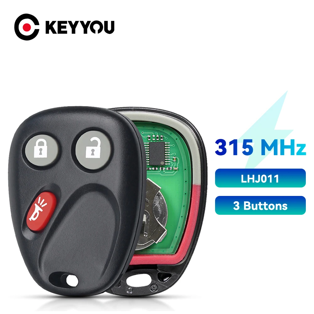 

KEYYOU Car Remote Key For Hummer H2 Chevrolet Avalanche Cadillac Escalade 2003 2004 2005 2006 315Mhz 3 Buttons LHJ011