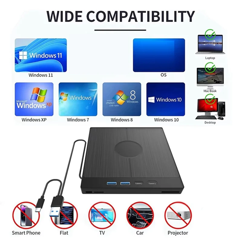 

High-Quality External Blue Ray Optical Drive Bluray Player CD