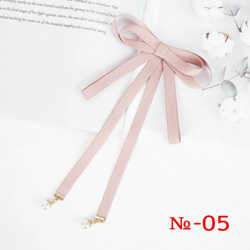 Perle Band Brosche Pin Frauen Fliege Vintage Schule Mädchen Weiß Kragen Schmuck Bowknot Shirts Krawatte Candy Farbe Rot Schmetterling – Detail 5