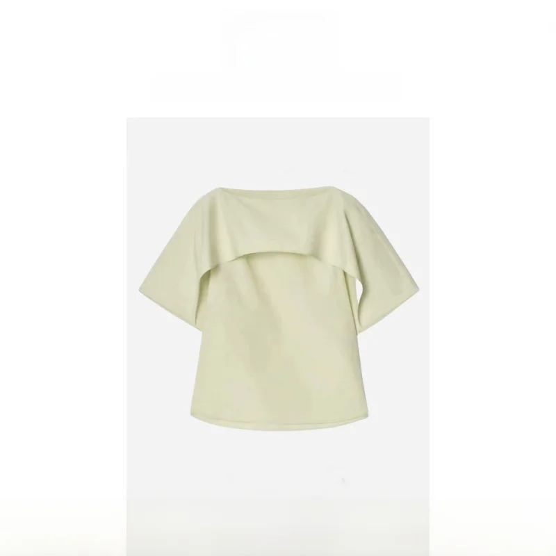 

Женская хлопковая футболка Nothing Written ort Sve, новинка лета, топ для поездок на работу, плиссированный топ Ne Design, повседневная женская одежда