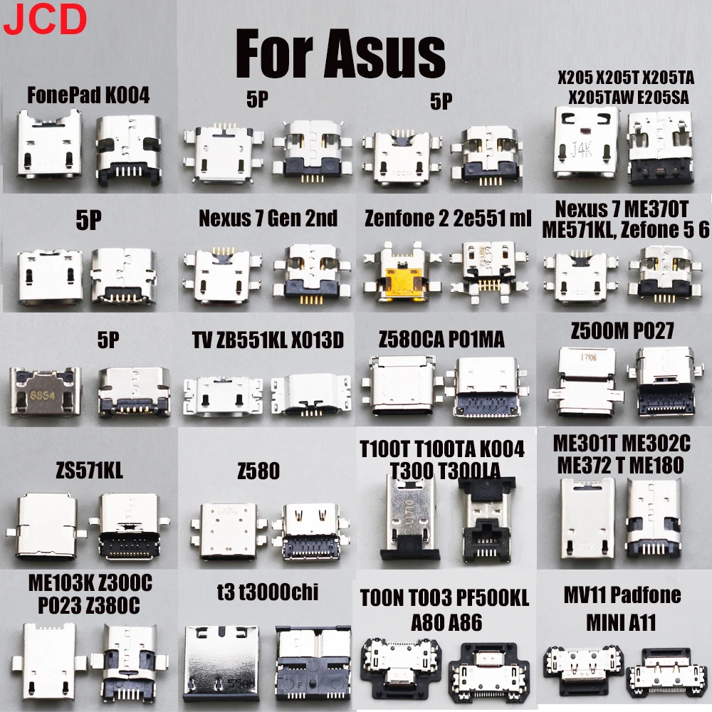 

1pc For ASUS A80 A86 T003 T004 S X T00N PF500KL ZS571KL P01MA Z500M Z580 ZB551KL X013D Micro USB Charging Port Connector Charge