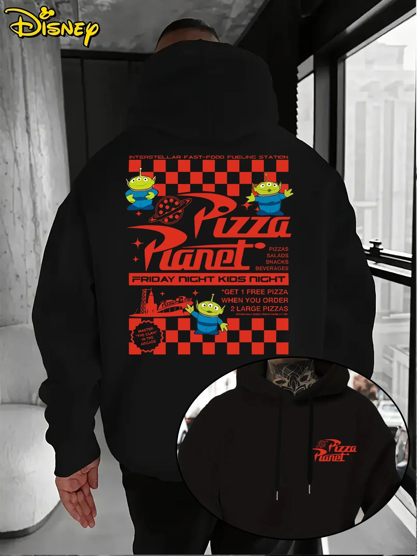 سترة بقلنسوة من Disney Toy Story Alien Pattern، بلوفر كاجوال وعصري مناسب لكل من الرجال والنساء في الخريف والشتاء