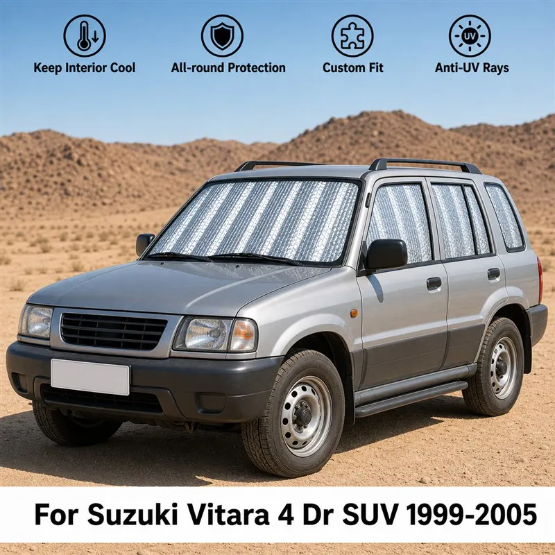 

For Suzuki Vitara 4 Dr SUV 1999-2005 Full Set Car Window Sunshades UV Block Privacy Heat Insulated Foldable Car Curtain