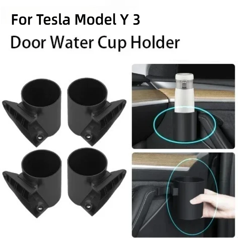 حامل أكواب باب السيارة لتسلا ، موديل Y ، 3 ، 3 ، موديل 3 + ، تخزين ، ABS ، أمامي ، خلفي ، إكسسوارات سيارة داخلية ، موديل 3 ، موديل 4