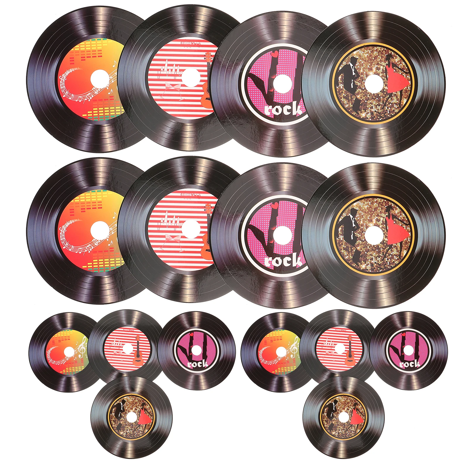 

16pcs Vinyl Record Decoration Retro Music Wall CD Fake Records for Wall Bedroom Studio Proper Size Light Weight