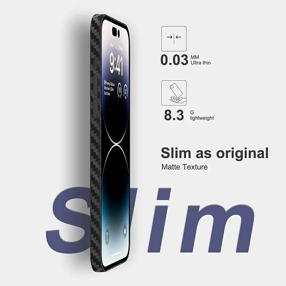 Custodia sottile in fibra di carbonio 0.3 PP per iPhone 16 15 14 13 12 11 Pro Max XS Max X XR 7 8 Plus custodia rigida di lusso Soft Shell