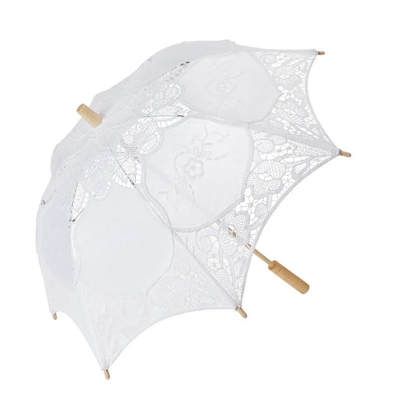 

White Bridal Umbrella Hollow Lace Wedding Photography Production Props Lotus Industry Fabric Craft