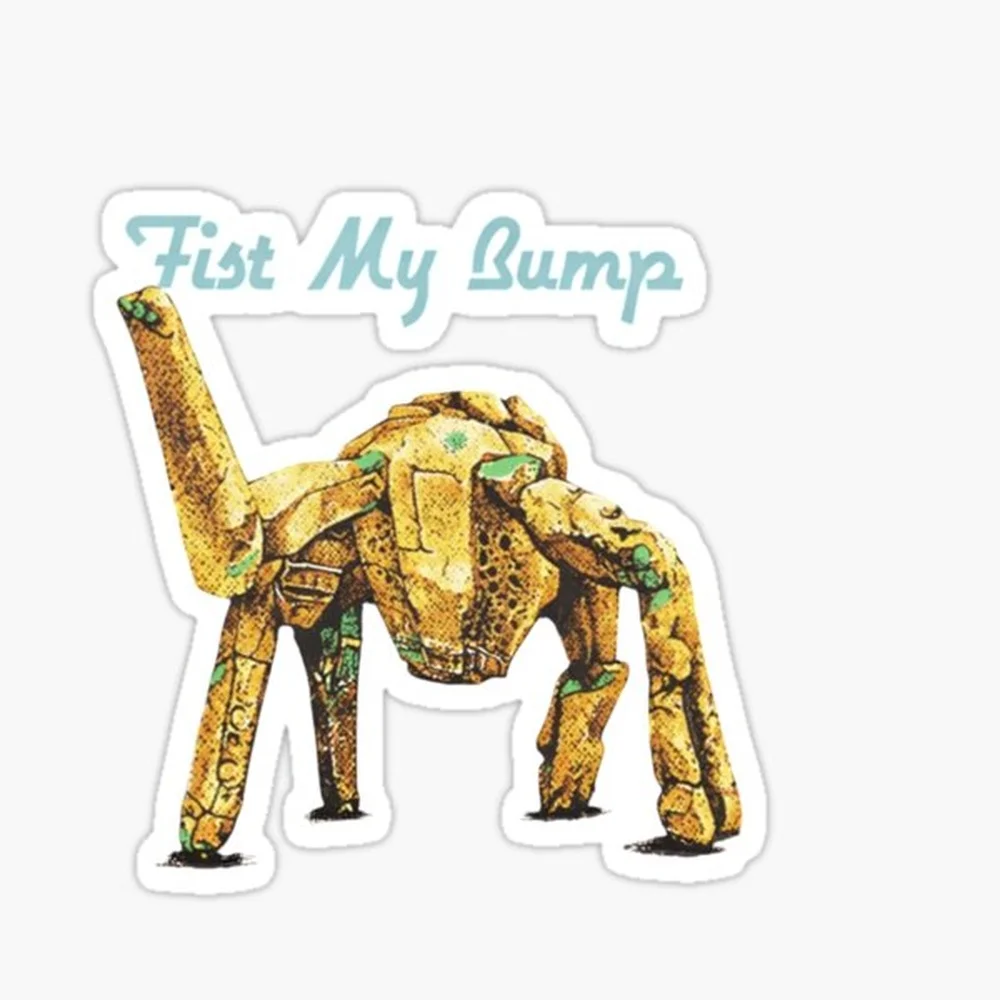 Fist my Bump, Funny Movie Rocky Alien Graphic Sticker for Laptop Decor Bedroom Car Cute Cartoon Art Fashionable Public Suitcase